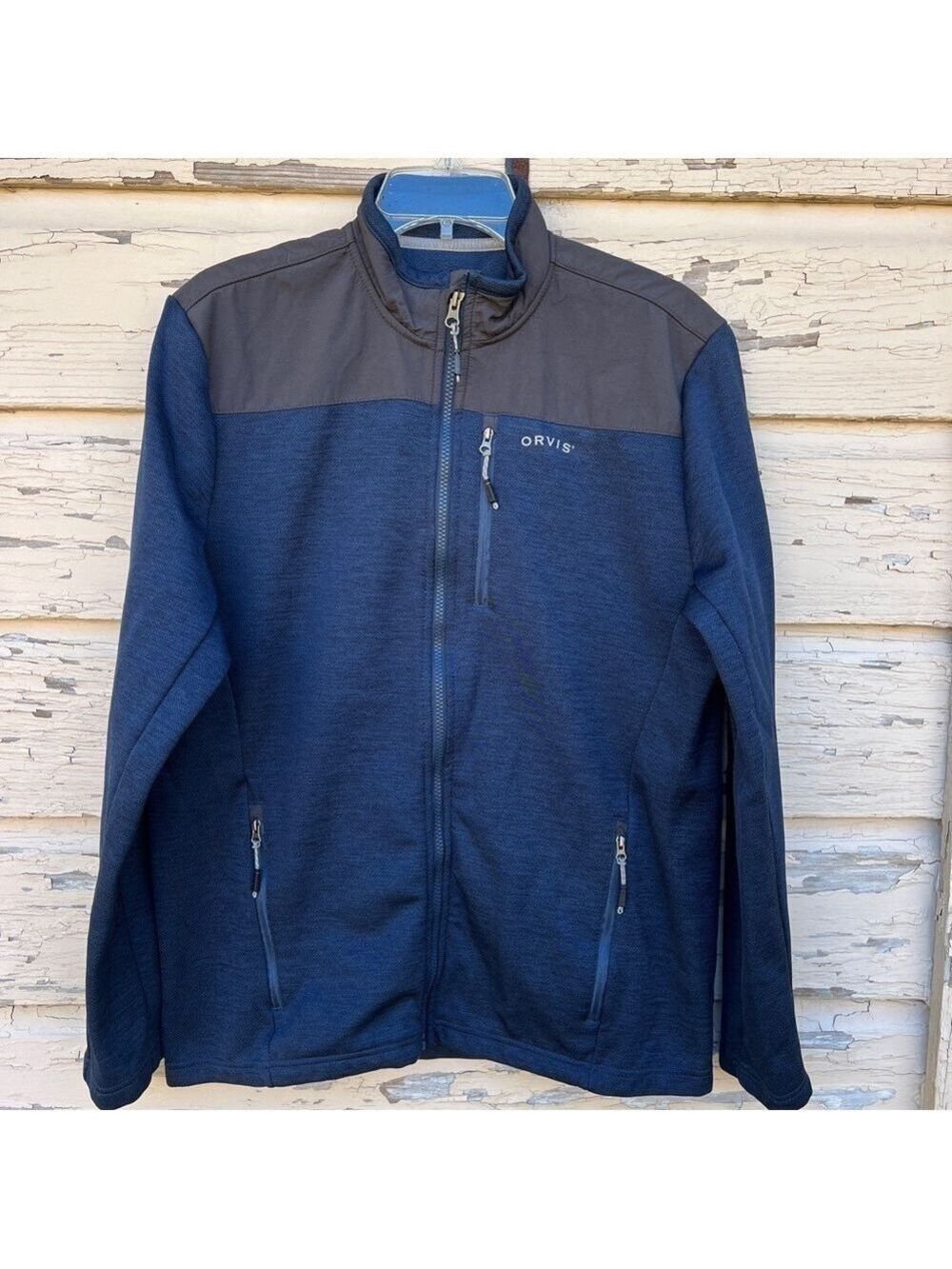 Orvis Men's Bonded Mesh Full-Zip Fleece Gorpcore Outdoors Jacket Coat